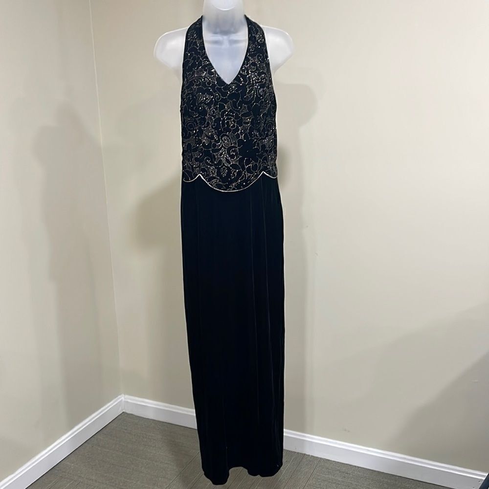 NWOT Celine New York sparkly black velvety evening dress. Size S small 4/6